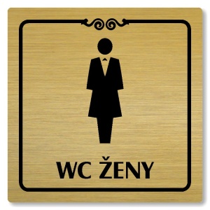 WC ženy, 80x80mm, zlatá, Texas